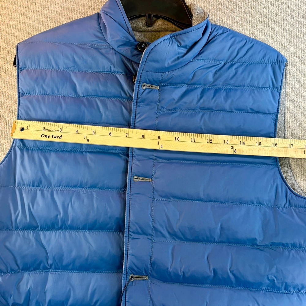 NWT Peter Millar Collection Mens M Blue Quilted Vest Reversible FLAWED READ DESC - Picture 11 of 16